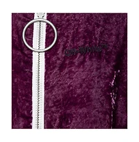 Pre-Owned Off-White Women's Purple Crushed Velvet Zipper Front Bomber Jacket