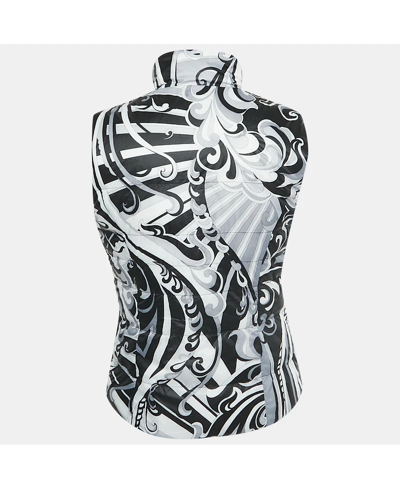 Pre-Owned Emilio Pucci Women's Purple/black Printed Nylon Down Vest