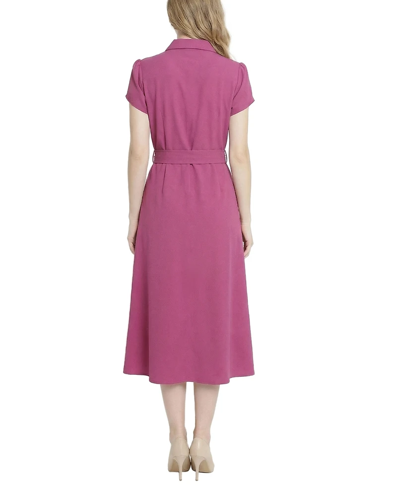 Ny Collection Petite Midi Petal Sleeve Dress
