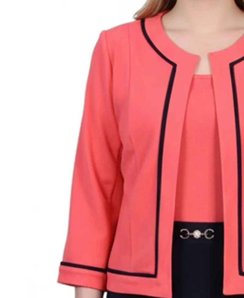 Ny Collection Petite 3/4 Sleeve 2 Piece Dress Set