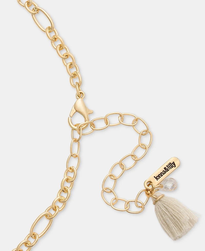 lonna & lilly Mixed Stone Flower Layered Pendant Necklace, 16" + 3" extender