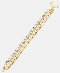 Dkny Two-Tone Multi Chain Open Drama Flex Bracelet