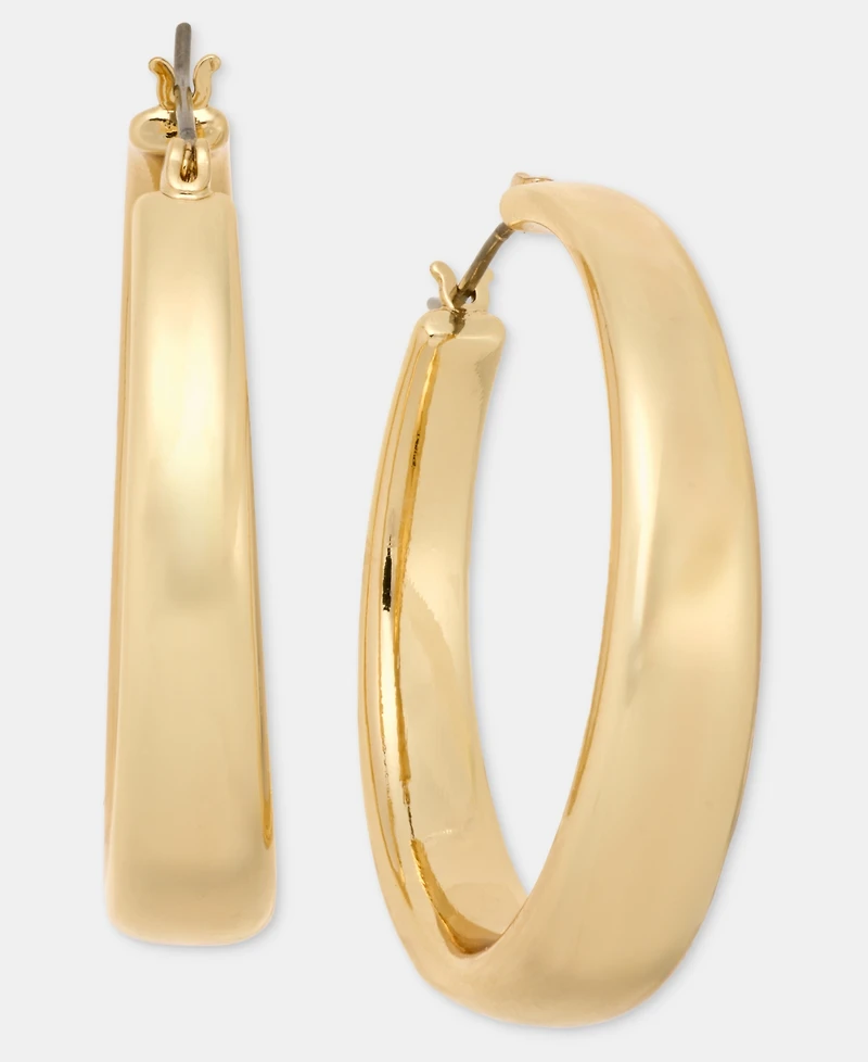 Dkny Open Taper Puffy Hoop Earrings