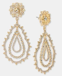 Marchesa Crystal Flower Orbital Statement Earrings