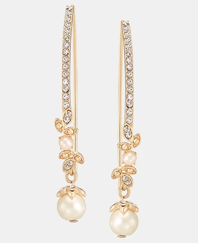 Marchesa Pave & Imitation Pearl Threader Earrings