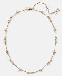 Marchesa Crystal & Imitation Pearl Station Necklace, 16" + 3" extender