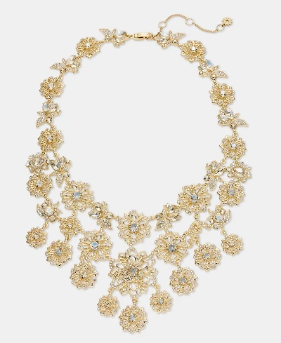 Marchesa Crystal Flower Statement Necklace, 16-1/2" + 3" extender