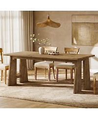Tribesigns 70.87" Dining Table for 6-8, Solid Wood Rectangle Kitchen Table with Heavy-Duty Legs, Modern Kitchen and Dining Room Furniture