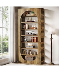 Tribesigns 70.87" Tall Arched Bookshelf, 8-Tier