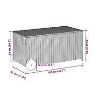 Garden Storage Box with Wheels Gray 50.2 Gal Poly Rattan
