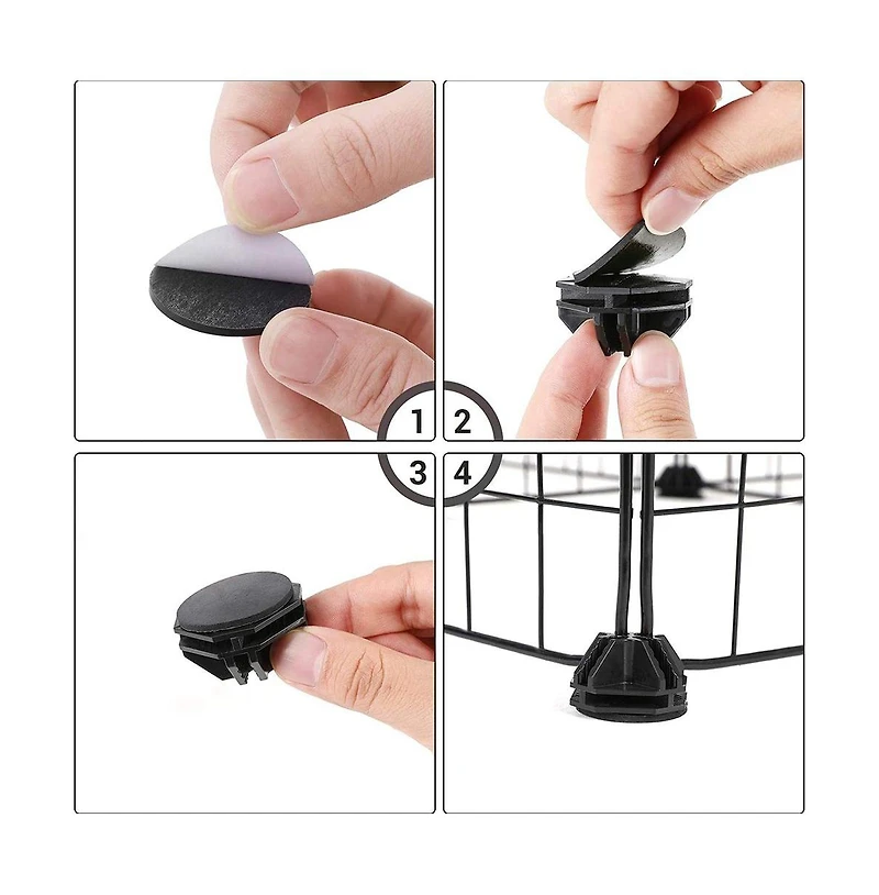 Cozito Small Animal Playpen with Oxford Floor Mat, 48.4" x 24.8", 1" Wire Spacing, Modular Panels, 2 Doors