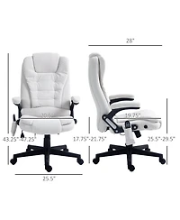 Boyel Living 6 Point Vibrating Massage Office Chair with Heat High Back Reclining Executive Chair