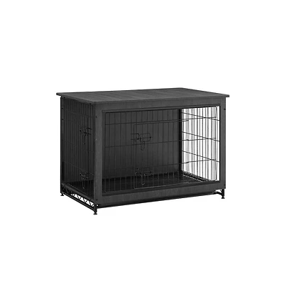 Cozito Indoor Dog Crate Furniture with Double Doors, Reversible Side Door, Removable Tray, Top Holds 154 lb