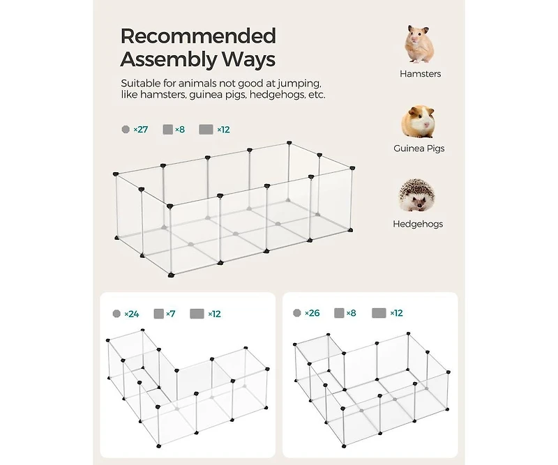 Cozito Cat Litter Box Enclosure with Removable Divider, Modular Pp Panels, Easy Assembly, 56.3" L
