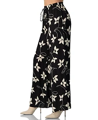 Ivonne Women's Wide-Leg Floral Print Pants with Pockets