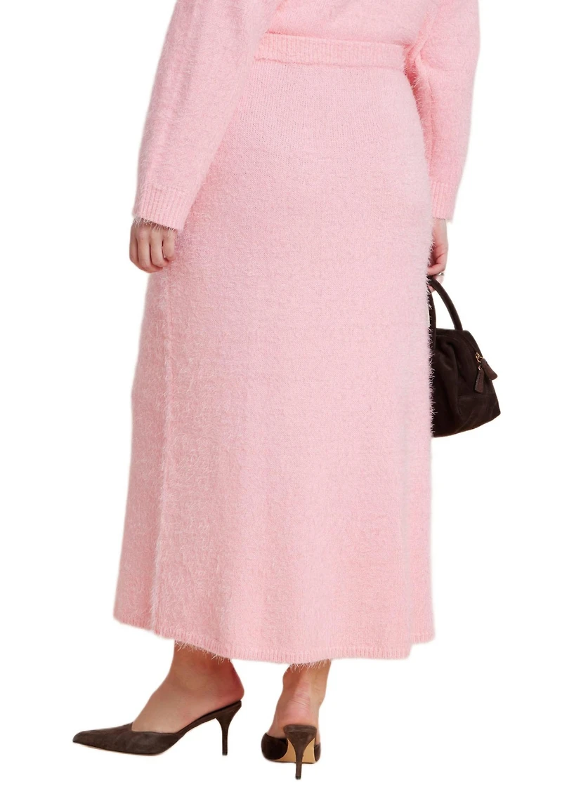 Eloquii Women's Fuzzy Maxi Sweater Skirt