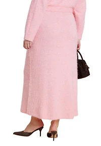 Eloquii Women's Fuzzy Maxi Sweater Skirt