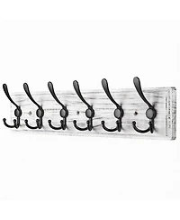 Yigii Wooden Wall Coat Rack with 8 Hooks for Hats Coats