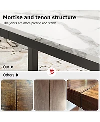 Gaomon Kitchen Table Dining Table for 6 People Farmhouse Wood Kitchen Table Rectangle Furniture