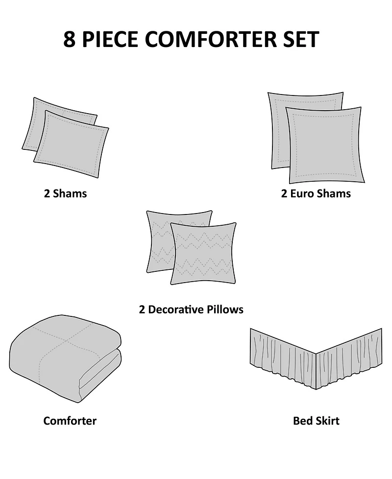 Madison Park Odette Jacquard 8-Pc. Comforter Set