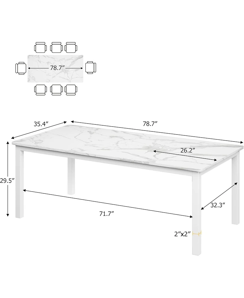 Gaomon Kitchen Table 79 Inch Industrial Dining Table Large Rectangle Kitchen Table