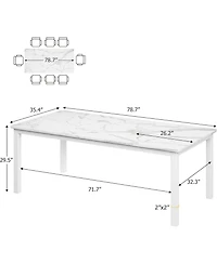 Gaomon Kitchen Table 79 Inch Industrial Dining Table Large Rectangle Kitchen Table