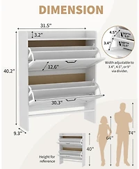 gaomon Shoe Storage Organizer with 2 Flip Drawers, Rustic Brown Farmhouse Shoe Cabinet for Entryway, Foyer, or Hallway
