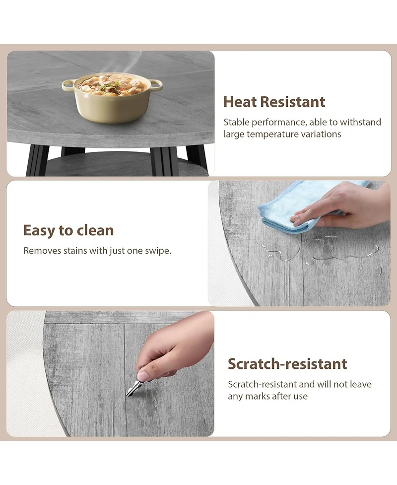 Gaomon Kitchen Table 47.2 inch Round Dining Table for Dining Room, Home Office