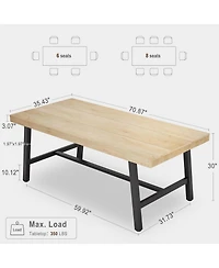 Gaomon Kitchen Table Large Rustic Wood Dining Table for Dining Room, Home Office, Living Room