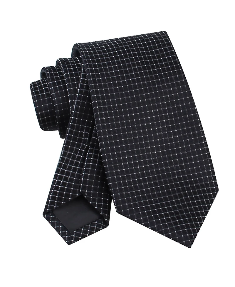 Calvin Klein Men's Grid Pattern Silk Tie