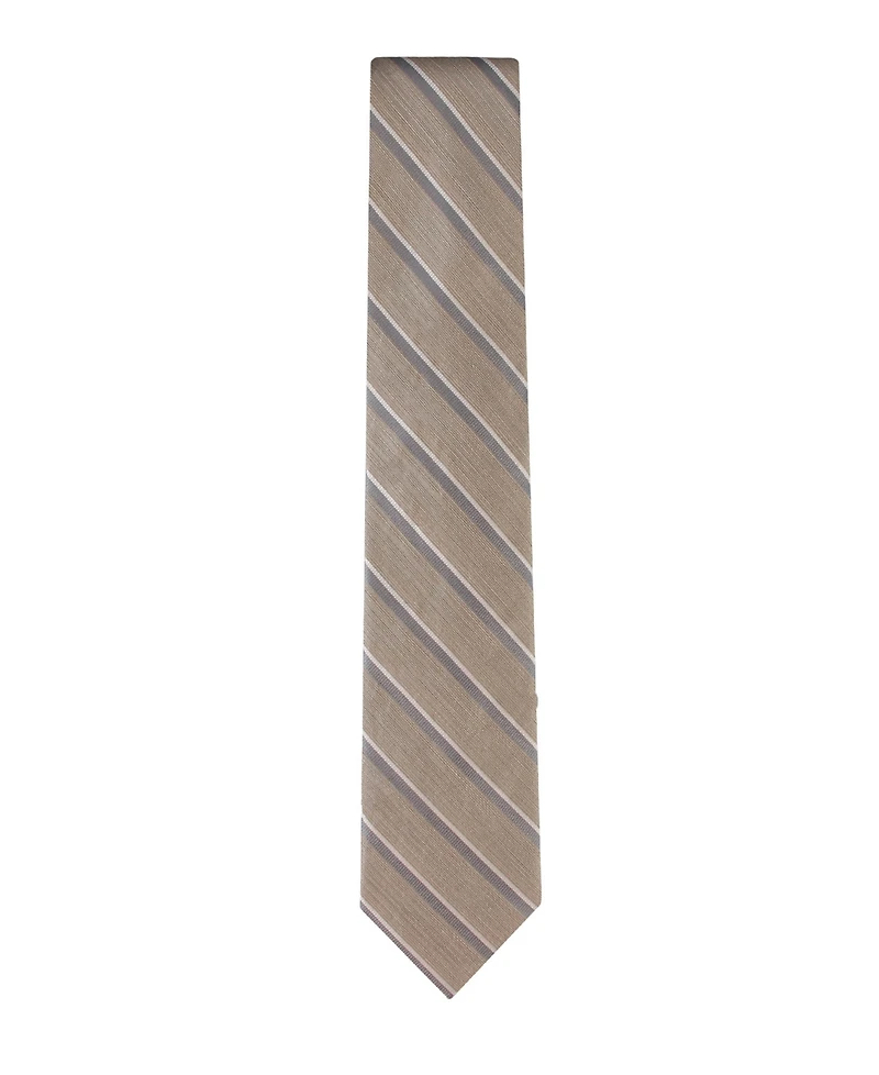 Calvin Klein Men's Silk & Linen Blend Striped Tie
