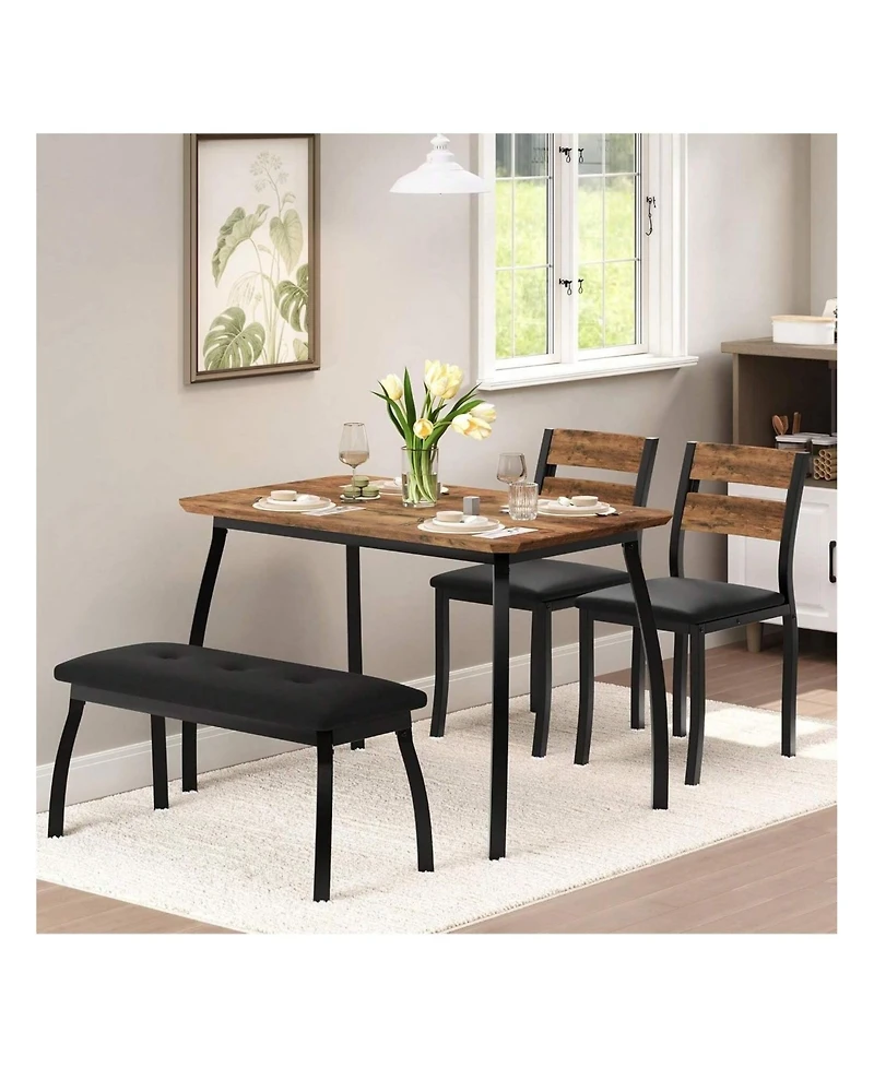 Gaomon Kitchen Table Home Dining Table Set For 4 Wooden Kitchen Table for Dining Room, Home Office