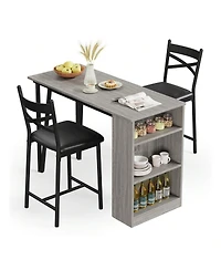 Gaomon Kitchen Table 3Piece 36in Wooden Counter Height Dining Table Setfor Dining Room, Home Office, Living Room