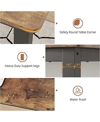 Gaomon Kitchen Table Dining Table for 4-6 People 63 inch Long Wooden Rectangular Kitchen Table