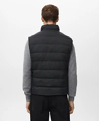 Mango Men's Down And Feather Filling Quilted Vest