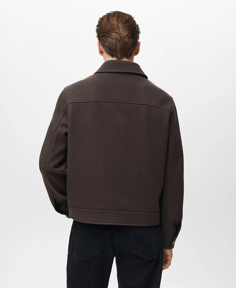 Mango Men's Regular Fit Zip-Up Jacket