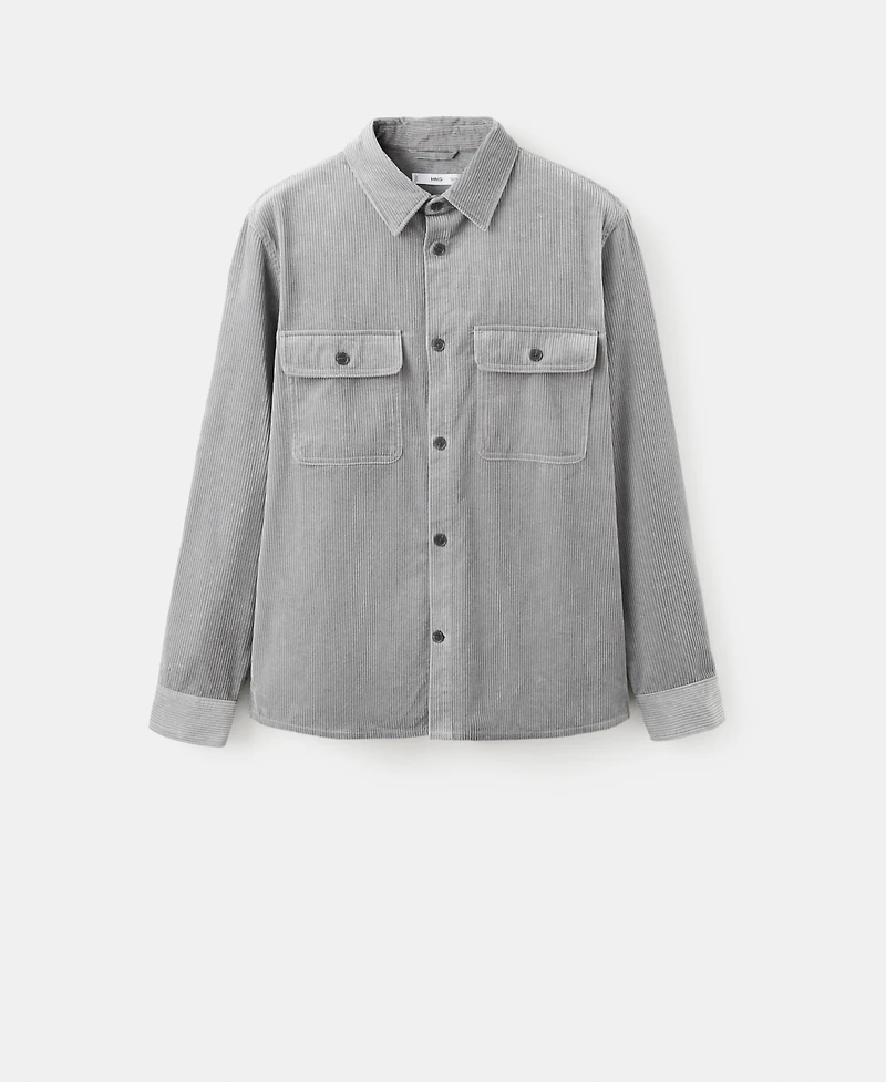 Mango Men's Pockets Corduroy Overshirt