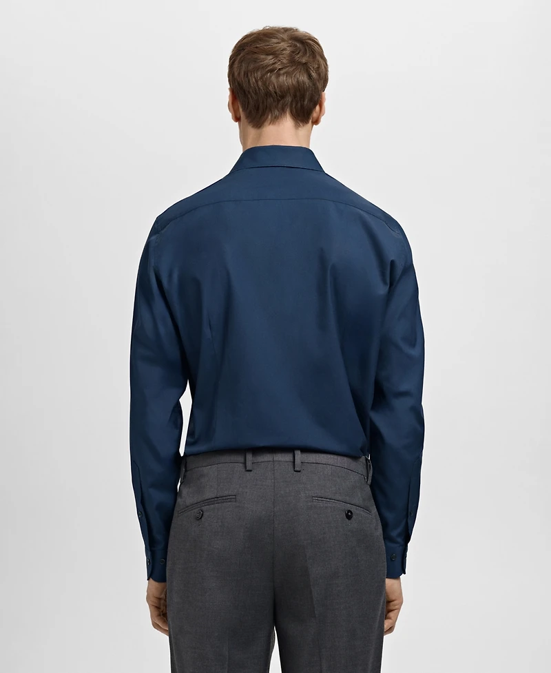 Mango Men's Slim-Fit Cotton Poplin Dress Shirt