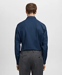 Mango Men's Slim-Fit Cotton Poplin Dress Shirt