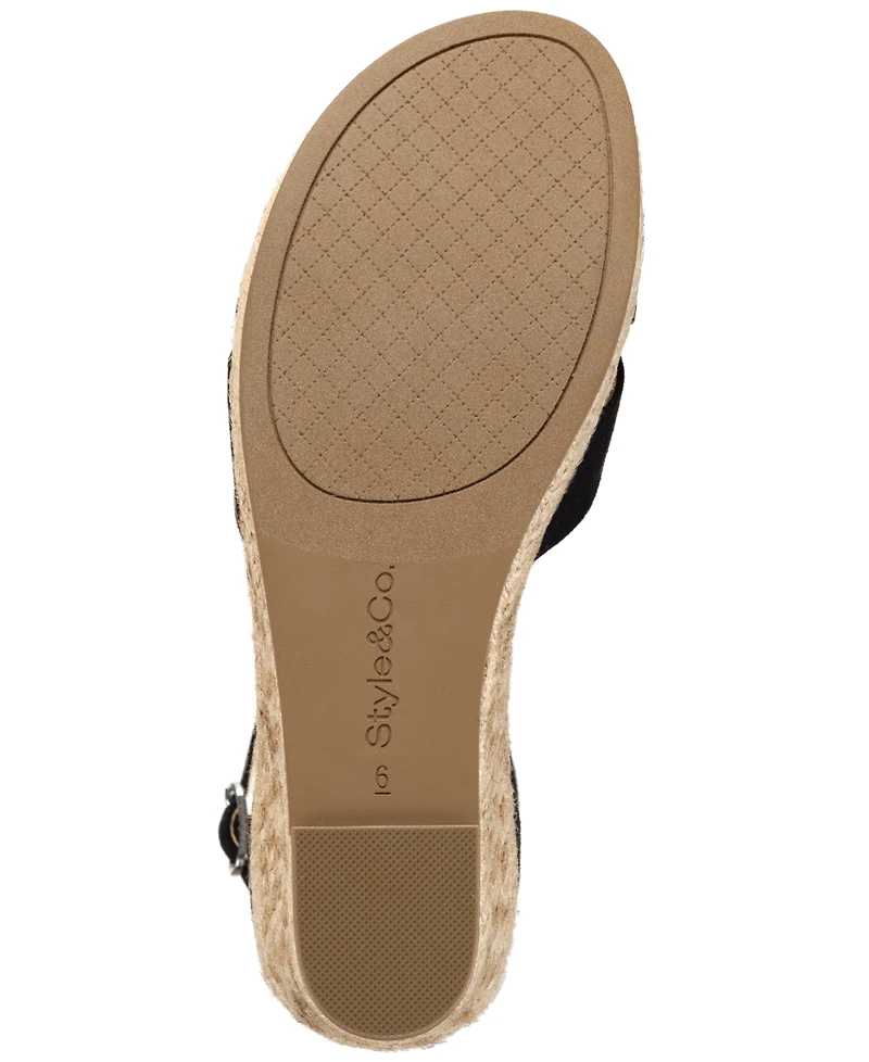 Style & Co. Women's Theaa X-Band Wedge Espadrilles Sandals, Macy's Exclusive