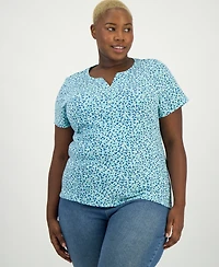 Style & Co Plus Short-Sleeve Henley Top