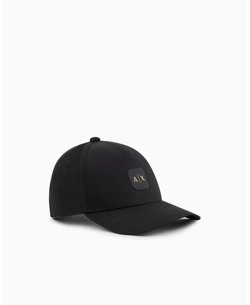 A|X Armani Exchange Men's Black and Gold Baseball Hat