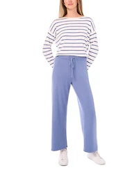 Vince Camuto Women's Stripe Rolled Edge Long Sleeves Sweater