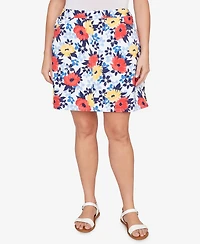 Hearts Of Palm Plus Printed Tech Stretch Pull On Skort