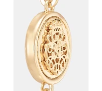 Lauren Ralph Lauren Gold-Tone Glass Pearl Coin Double Drop Earrings