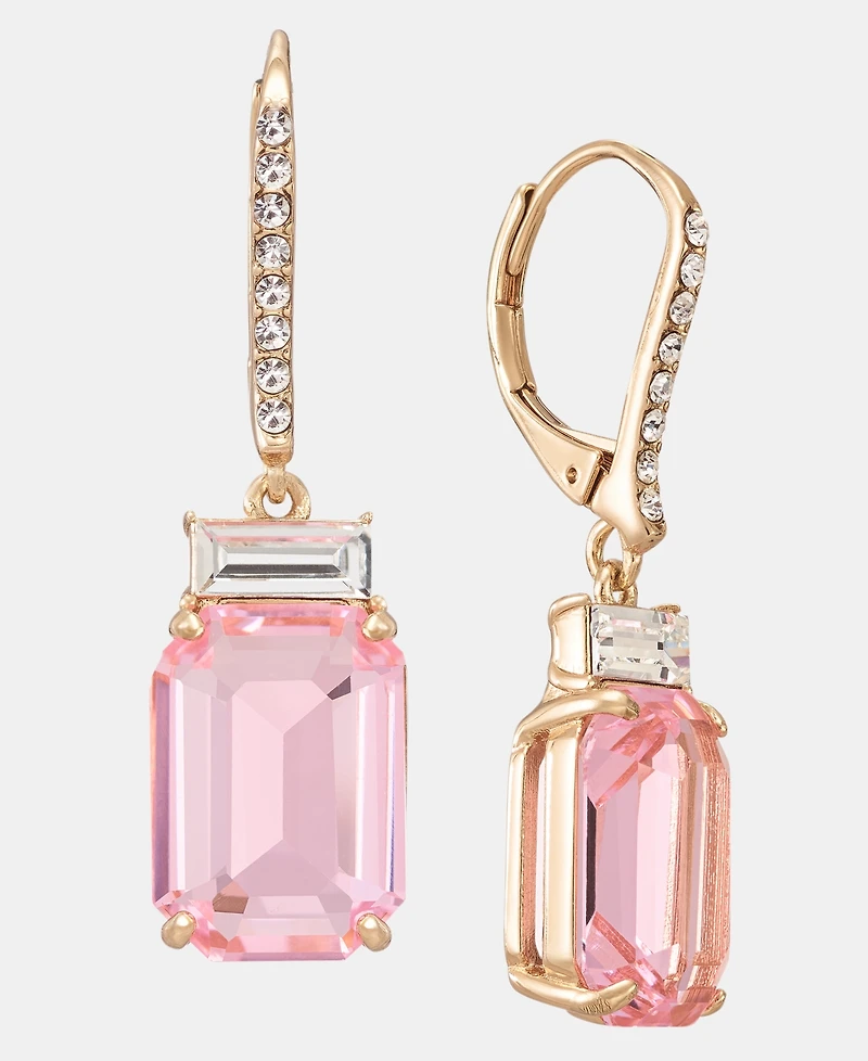 Lauren Ralph Gold-Tone Boxed Blue Stone Drop Earrings