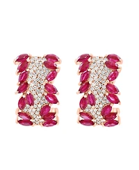 Effy Ruby (3-5/8 ct. t.w.) and Diamond (1/2 ct. t.w.) Earrings in 14k Rose Gold