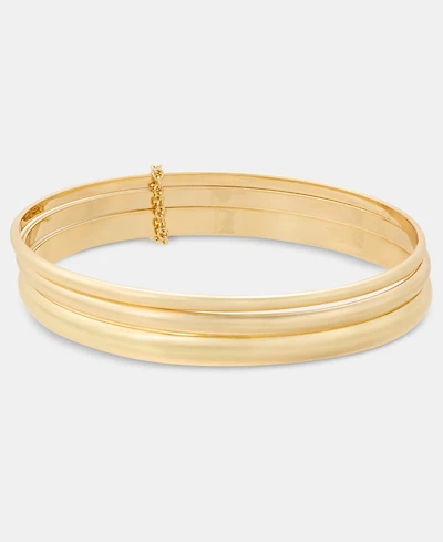 Lauren Ralph Lauren Gold-Tone Logo Bangle Bracelets, 3-Piece Set