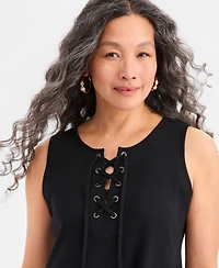 Style & Co Women's Lace-Up Sleeveless Dress, Macy's Exclusive