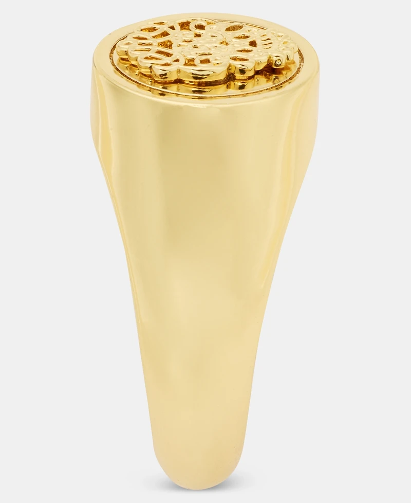 Lauren Ralph Lauren Gold-Tone Statement Coin Logo Ring